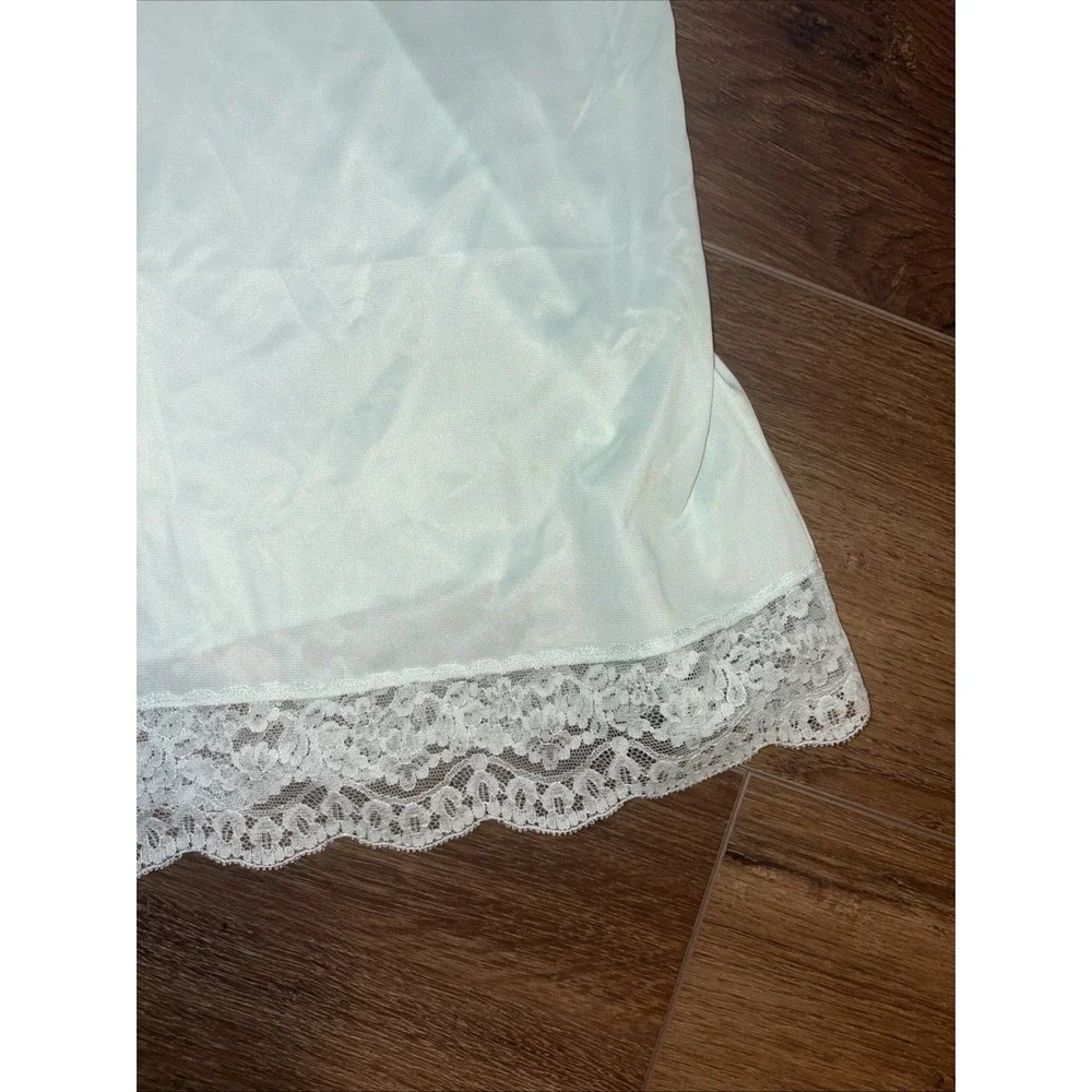 Vintage Vaserette Munsingwear Slip Dress Mint‎  Green 34 A  Lace Fairycore